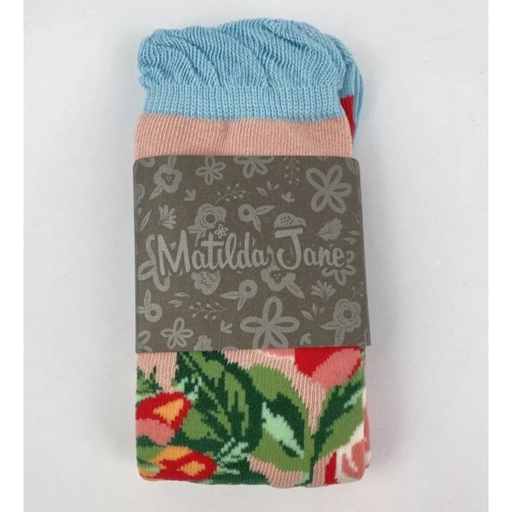 Matilda Jane Girls Skip to My Lou Socks Size Small Pink‎ New